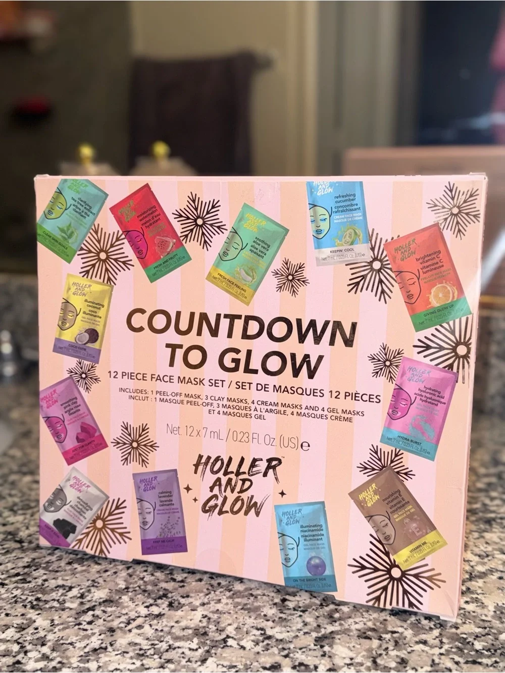 Countdown to Glow 12-Piece Face Mask Set - Pink